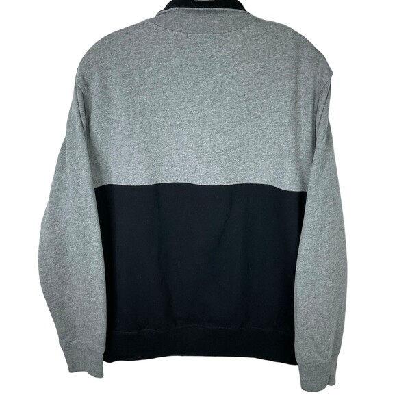 Nautica Men's 1/4 Zip Medium Long Sleeve Pullover Sweater Color Block Black/Gray - Picture 2 of 9